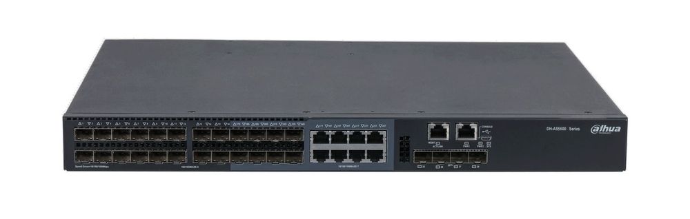 Switch Dahua AS5600-24GF4XF, 24 x SFP 1G, 4 x SFP+ 10G, 4 x RJ45, management avansat, Layer 3, montabil rack, 598 Gbps