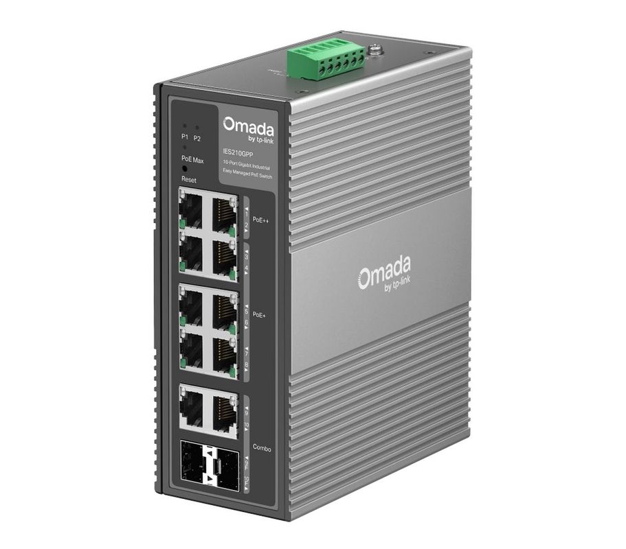 Switch Omada Tp-Link IES210GPP, 10 porturi Gigabit, 6x PoE+, 2x PoE++, 2x SFP/RJ45, 240W