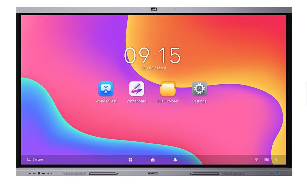 Tabla interactiva 4K UHD, cu touchscreen Horizon ID65HZA3B1/C, diagonala 65 inch (165 cm), microfon
