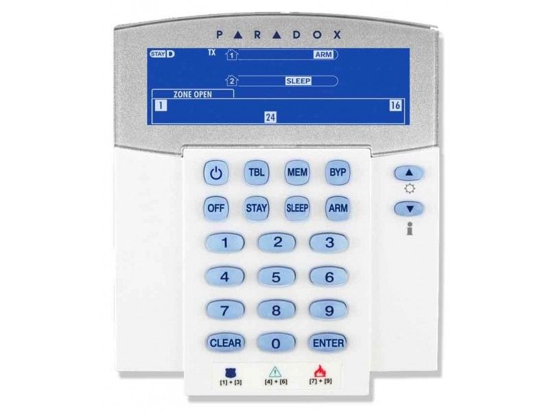 Tastatura sistem de alarma wireless LCD Paradox K37 40m Range