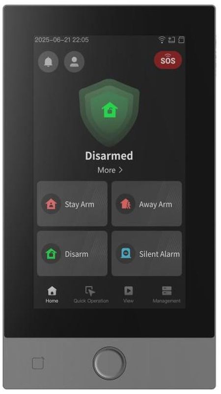 Tastatura touchscreen sistem alarma Hikvision DS-PK670MDW-HWE/Black, ecran LCD 7 inch, cititor tag incorporat, negru