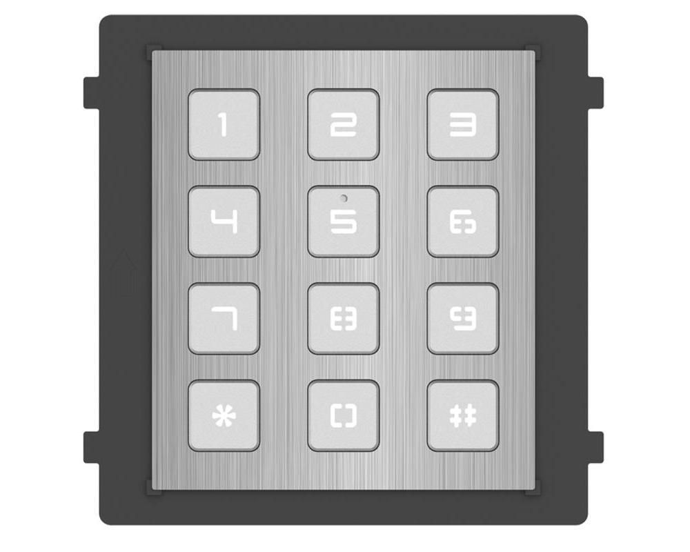 Tastatura Hikvision DS-KD-KP/S pentru videointerfon seria KD8, 12 butoane, montaj aparent/incastrat, IP65, IK07