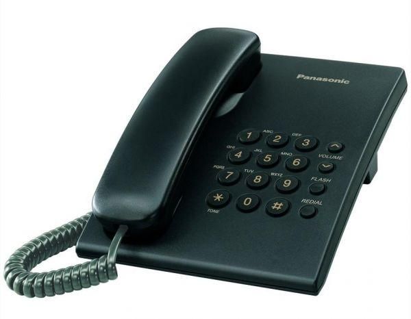 Telefon analogic Panasonic KX-TS500FXB, buton recall, 6 niveluri volum, 3 niveluri sonerie, negru