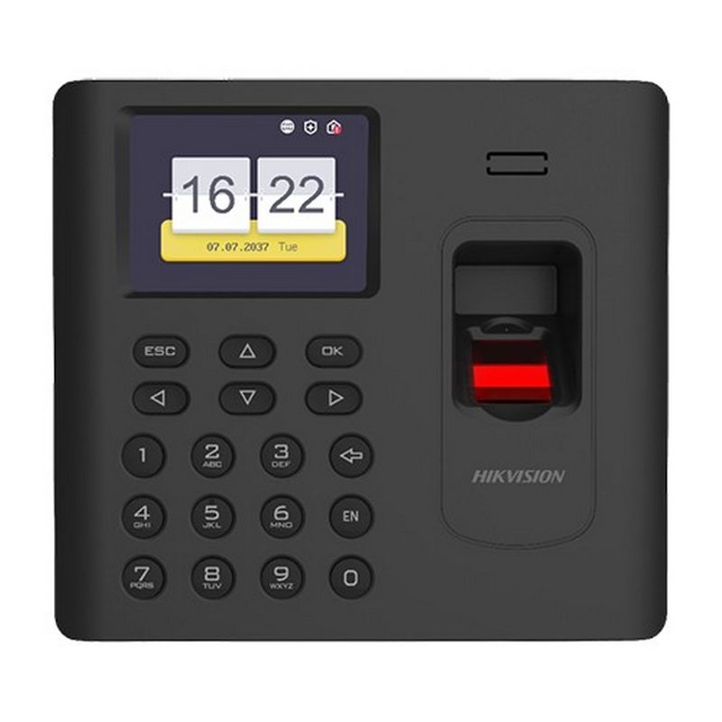 Terminal control acces TCP/IP Hikvision DS-K1A802AMF-B, Wi-Fi, cititor amprenta, card Mifare