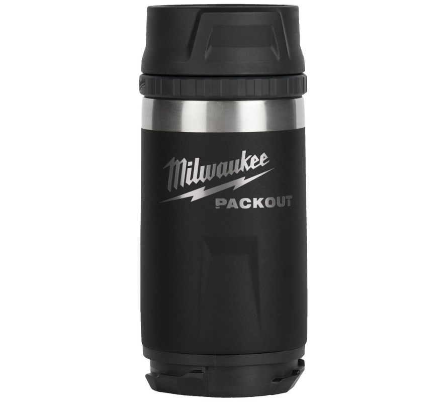 Termos Milwaukee PACKOUT BOTTLE, 355ml, otel inoxidabil 18/8, izolatie in vid, neagra, 4932498978