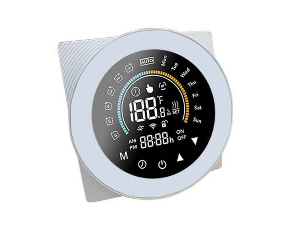 Termostat inteligent WiFi, color, compatibil cu aplicatia eWeLink,  tip "C" contact uscat, Alb, SmartWise, SMW-TER-CW-COL