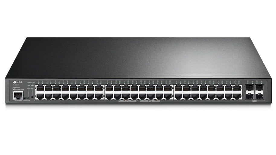 Switch cu 52 porturi, Tp-Link JetStream TL-SG3452P, 48x Gb PoE+, 4x Gb SFP, buget PoE 384W, cu management, montare in rack