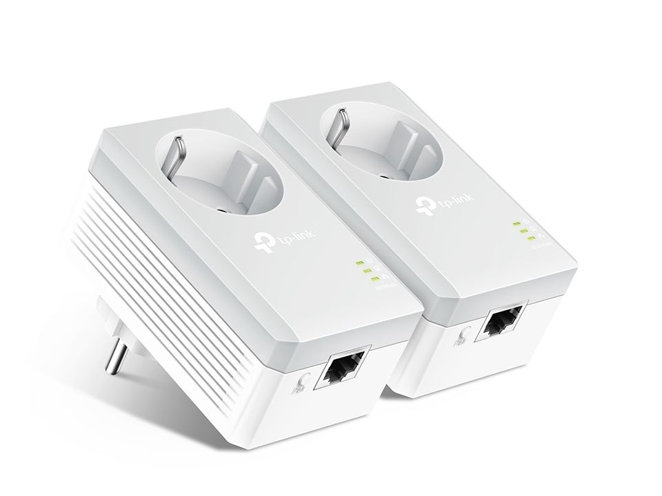 Kit transmisie internet prin reteaua electrica TP-Link PowerLine TL-PA4010PKIT AV500, Pana la 500 Mbps, 300m, Plug and play, AC Pass Trough