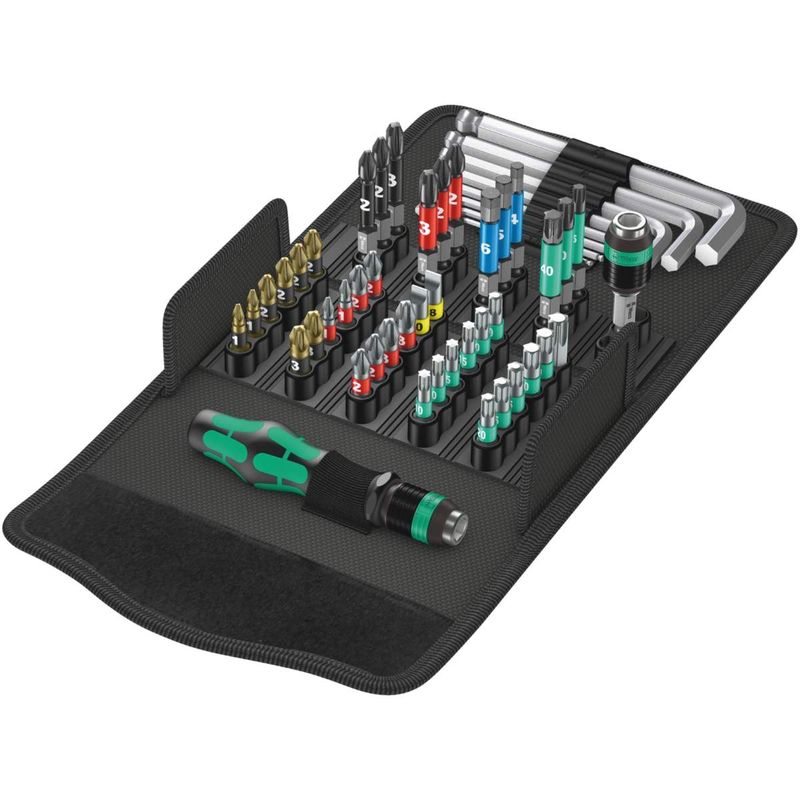 Trusa 52 piese Wera Kraftform Kompakt 100, biti Impaktor si BiTorsion, chei Hex-Plus, suport Rapidaptor, 5057460001