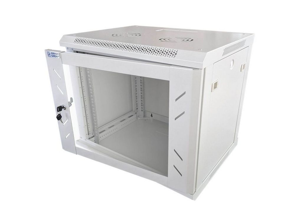 Rack 9U, 19 inch, 600x 600x 501, sarcina 60kg, IP20, montare pe perete, gri, Braun Group TS-9U6X6-W