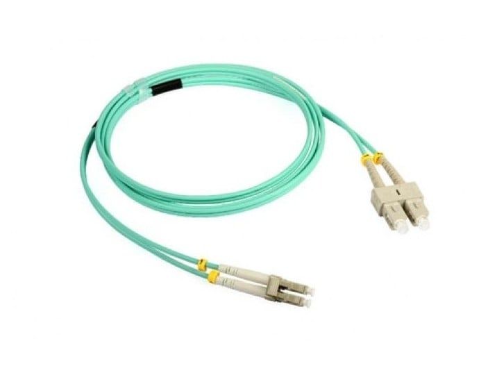 Pigtail multimode 5m, conector SC/ LC, fibra OM3, turcoaz, Fibertechnic TS-MM-SCLC5M-OM3