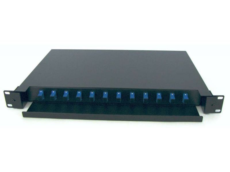 Patch panel pentru fibra optica, 1U, 12 adaptori SC/UPC Simplex, 19 inch, carcasa din otel, Braun Group TS-ODF12SC-BGS
