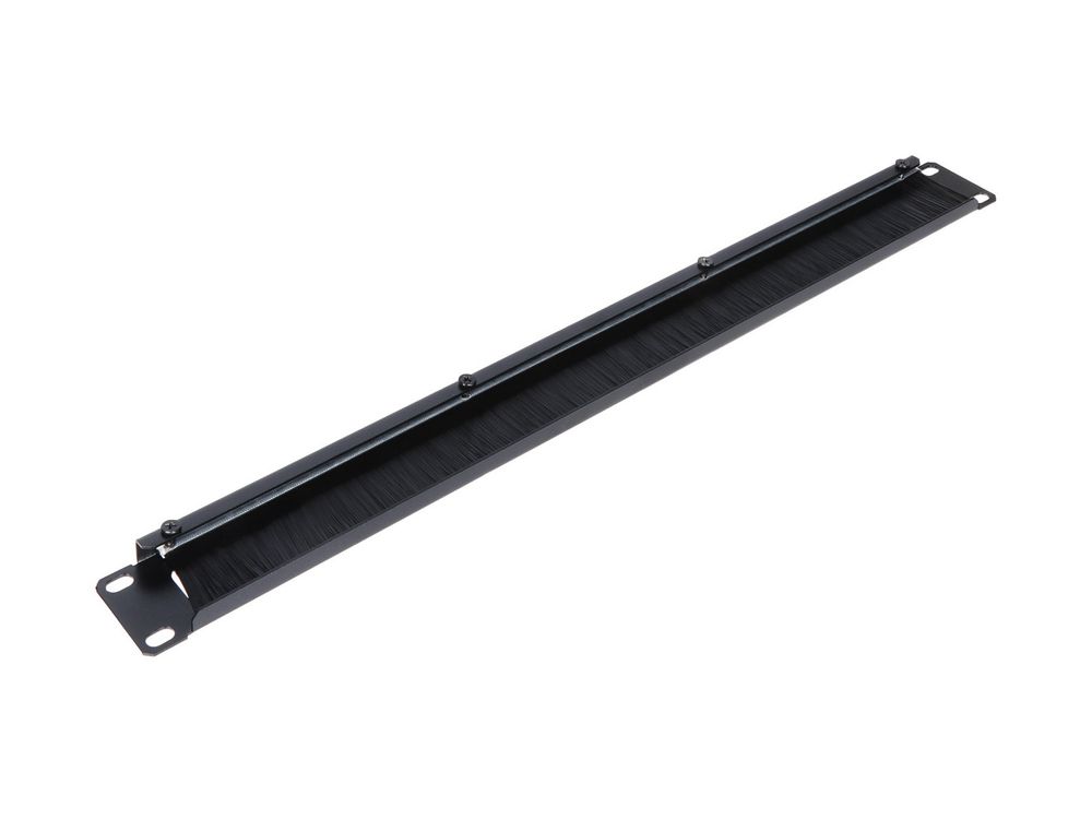 Patch panel cu perie, 19 inch, 1U, metal negru, TS-PP191U-PERIE