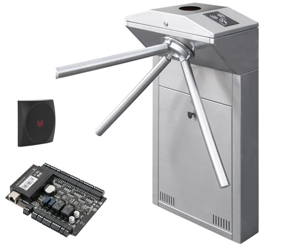 Turnichet semi automat cu centrala , 2 cititoare RFID, licenta si soft inclus