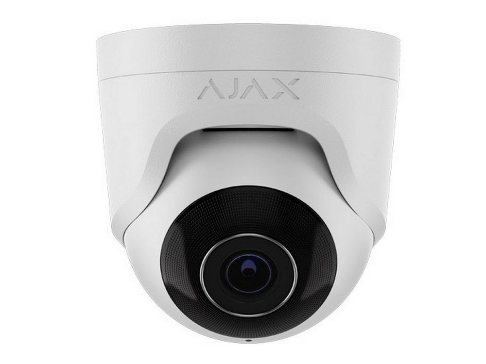 Camera supraveghere turret IP Ajax TurretCam(W)-64925, 5MP, 4mm, IR 35m, recunoastere AI, microfon, slot microSD, accelerometru, PoE, IP65, alb