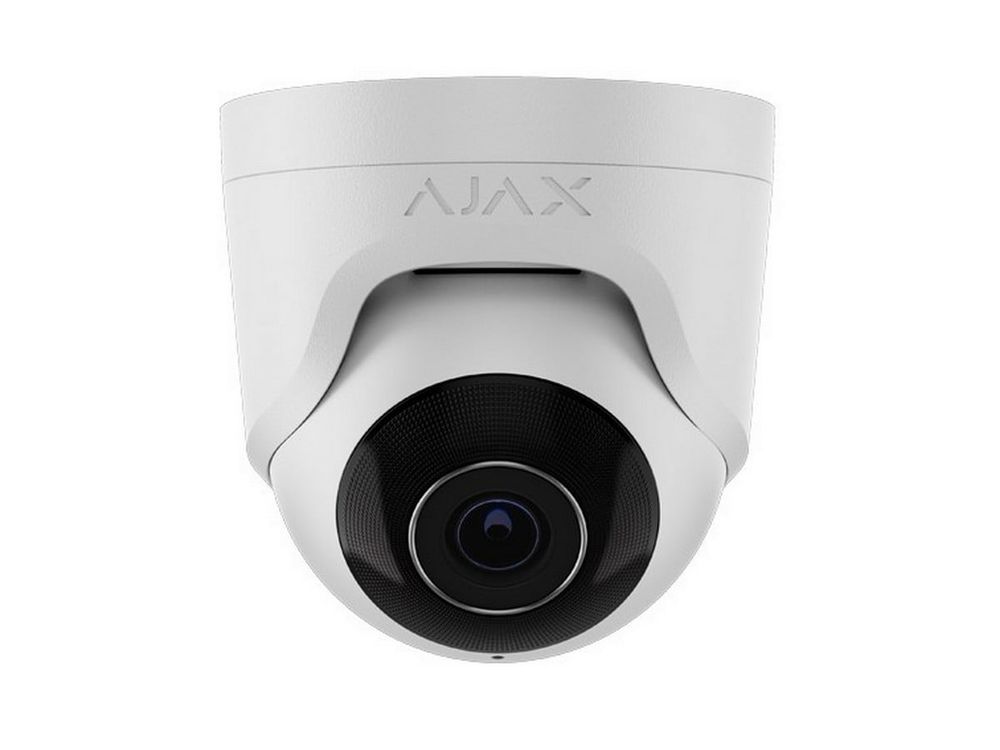 Camera supraveghere turret IP Ajax TurretCam(W)-64927, 8MP, 2.8mm, IR 35m, recunoastere AI, microfon, slot microSD, PoE, IP65, alb