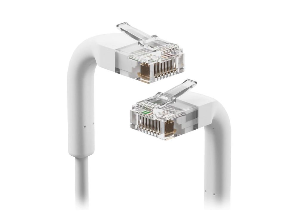 Patch cord CAT6, 0.3m, diametru 3mm, 2x RJ45, alb, Ubiquiti U-CABLE-PATCH-0.3M-RJ45