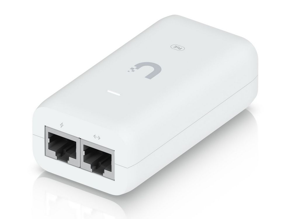 Injector PoE Ubiquiti U-POE, Gigabit LAN, 2 porturi, 15W, 48V, 0.32A, protectie suprasarcina
