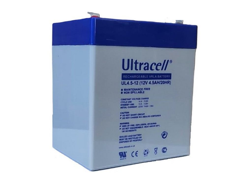 Acumulator 12V, tip terminal F2, Ultracell UL4.5-12 F2