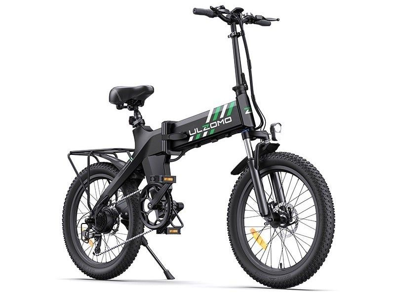 Bicicleta electrica pliabila Ulzomo ULZR20-BK, autonomie 60km, 250W, 36V 15.6Ah, 7 trepte viteza max. 25km/h, LDC, negru, anvelope 20 inch