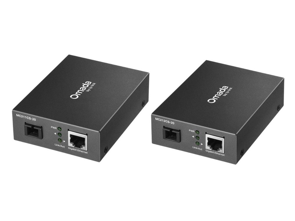 Media convertoare, single mode, 1 modul 1x RJ45 1000MB/s si 1 modul 1x RJ45 1000MB/s, 2-20km, 1310-1550 nm Tx, Tp-Link Omada KIT-MC212/211CS-20