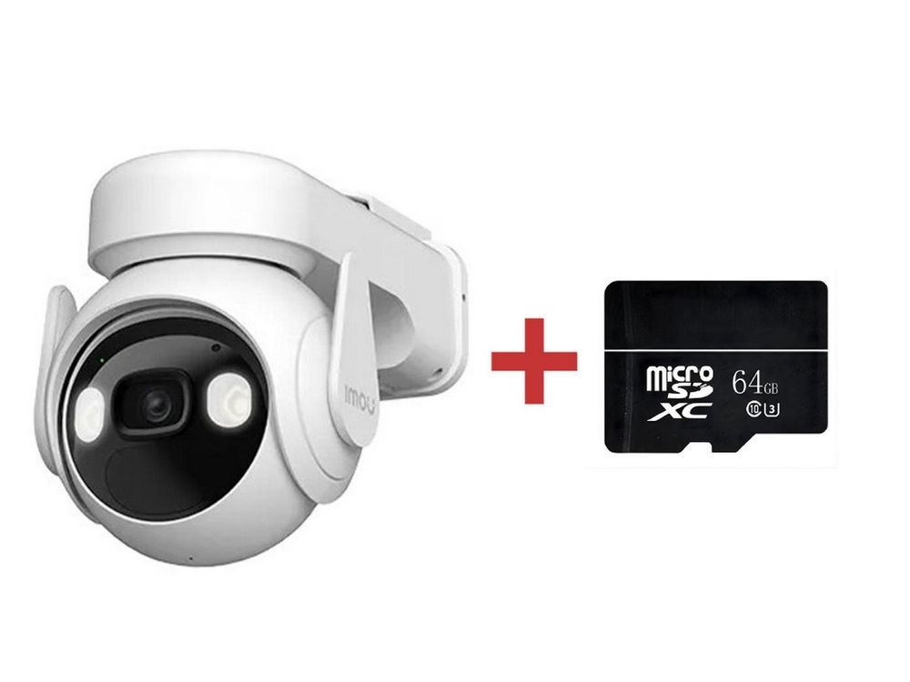 Kit camera Imou Cell PT Wireless, 3MP, 3.6mm, acumulator 15.000mAh, card micro SD cadou, IPC-K9EP-3T0WE+MICROSD64-IMOU