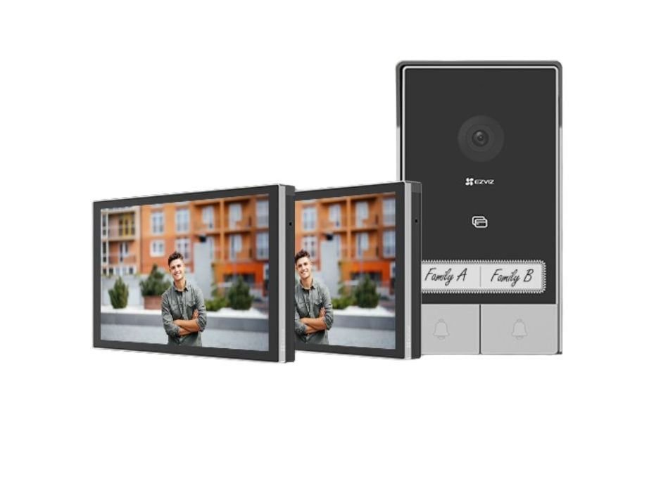 Sistem videointerfon HP7 2-Family Kit, 2K, 2 fire, ecran tactil 7 inch x2, Wi-Fi 6 dual band, RFID, detectie AI, CS-HP7 (3MP2-Family Kit)