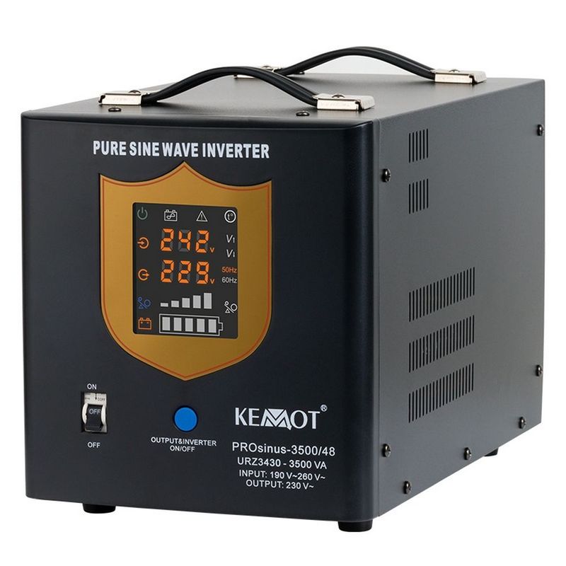 UPS pentru centrale termice, SINUS PUR, 3500VA, 2400W, 48V, Display LED, KEMOT, URZ3430