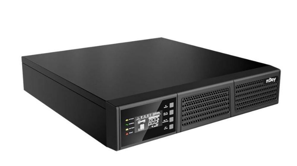 UPS rack on-line nJoy Runa 1K, 1000VA, 900W, sinus pur, 2U, ecran LCD, USB, RS232, 4x IEC C13, UPCMROP910HRNDB01B