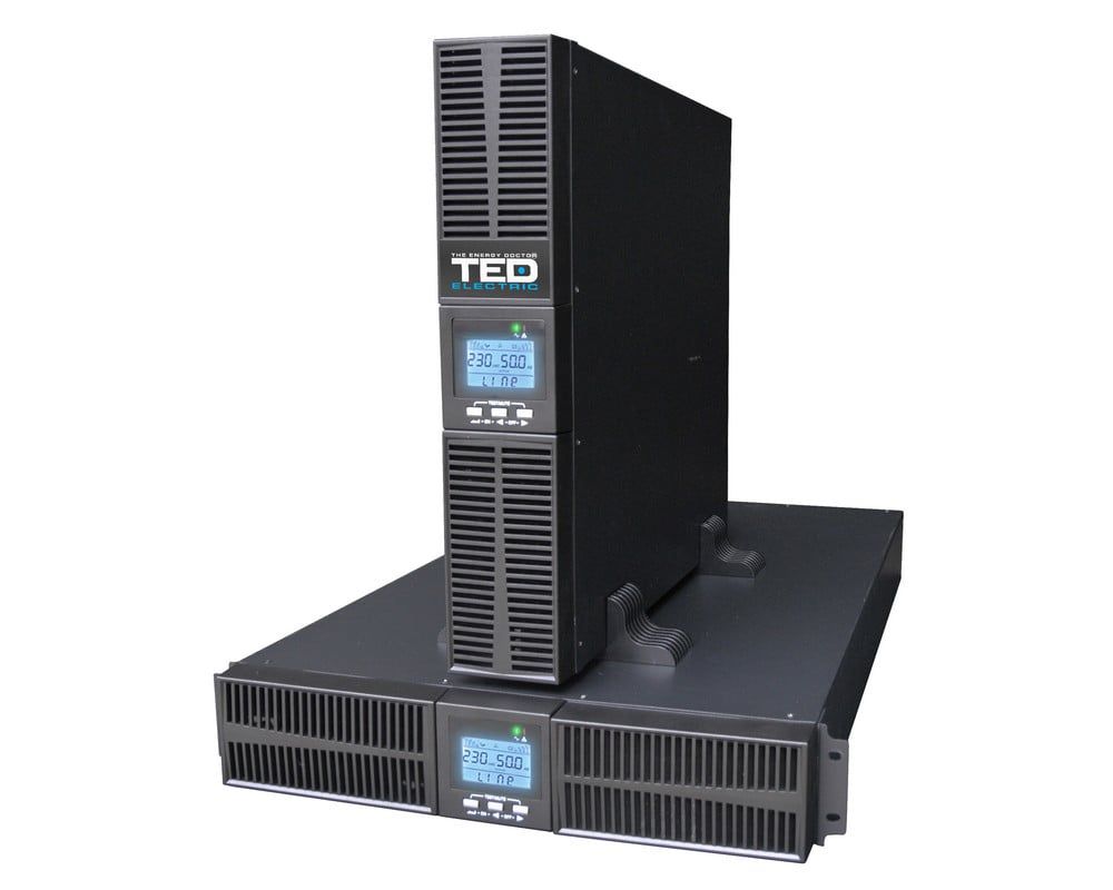 Ups Rackabil 3000VA, 2700W, sinusoida pura, ecran LCD, Ted Electric, TED3000VA