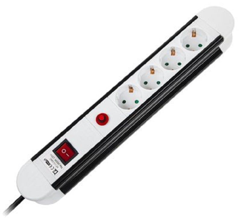 Prelungitor 4 posturi cu protectie 3 metri, URZ3068-3B