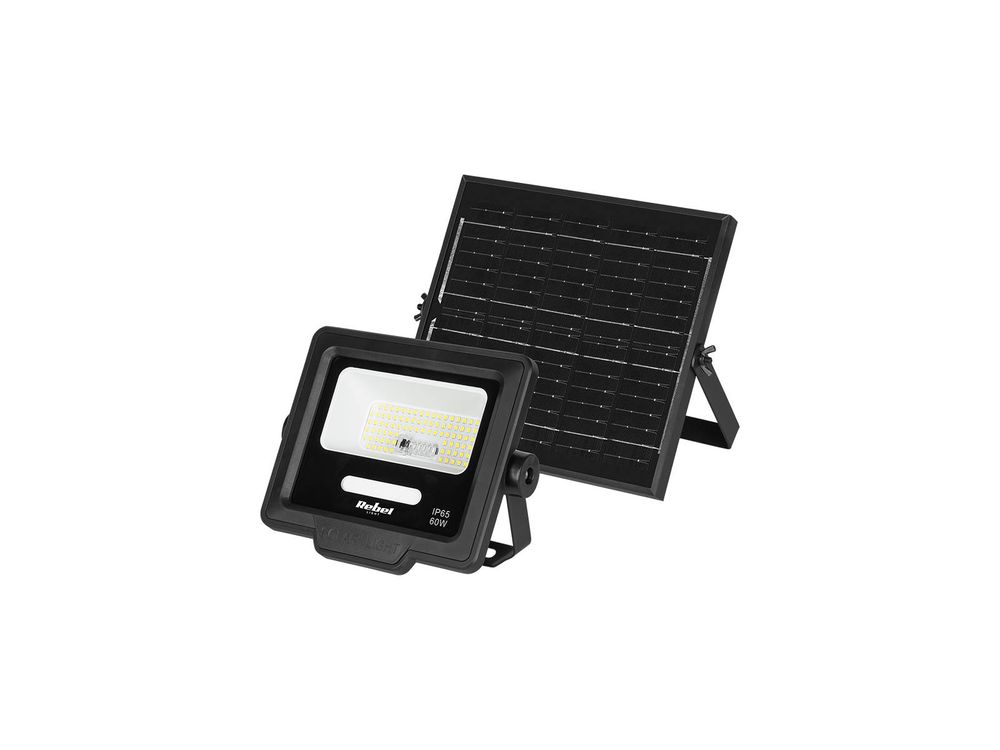 Refector LED cu panou solar si telecomanda Rebel URZ3626, 60W, 6800K, 500lm, IP65