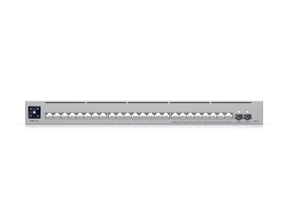 Switch Ubiquiti USW-PRO-MAX-24, 24 x RJ45 2.5G Ethernet, 2x SFP, montare in rack, 1U, cu management