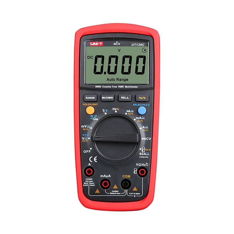 Multimetru digital UNI-T, True RMS, NCV, AC/DC 10A, capacitate 99.99 mF, UT139C