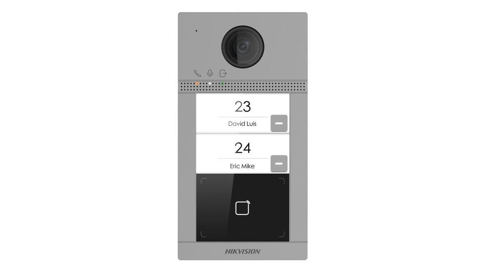 Videointerfon FULL HD, 2  familii, control acces card, WiFi, TCP/IP, Hikvision DS-KV8213-WME1/S