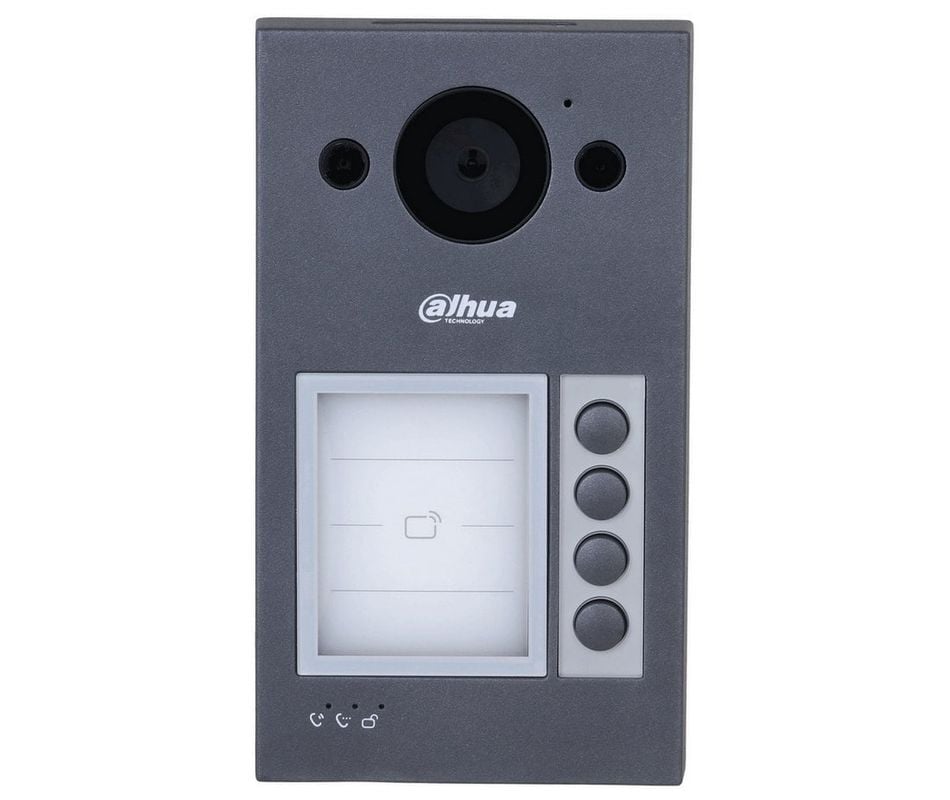 Videointerfon wireless IP, Wi-Fi Dahua VTO3311Q-WP, pana la 4 familii, camera 2MP, PoE, slot microSD, IP65, IK08