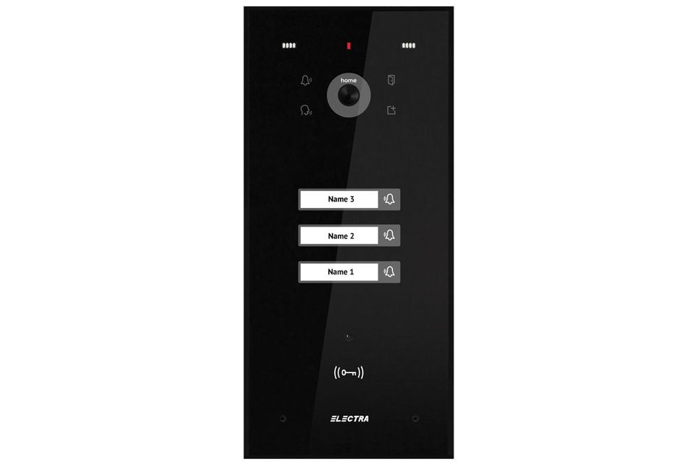 Post exterior videointerfon Electra VPH.03F03.ELBTL, 3 familii, montaj ingropat, IP44, negru