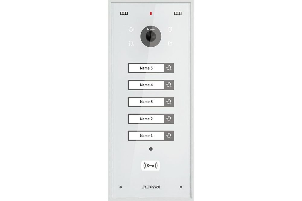 Post exterior videointerfon Electra VPH.05S03.ELWTL, 5 familii, montaj aparent, IP44, alb
