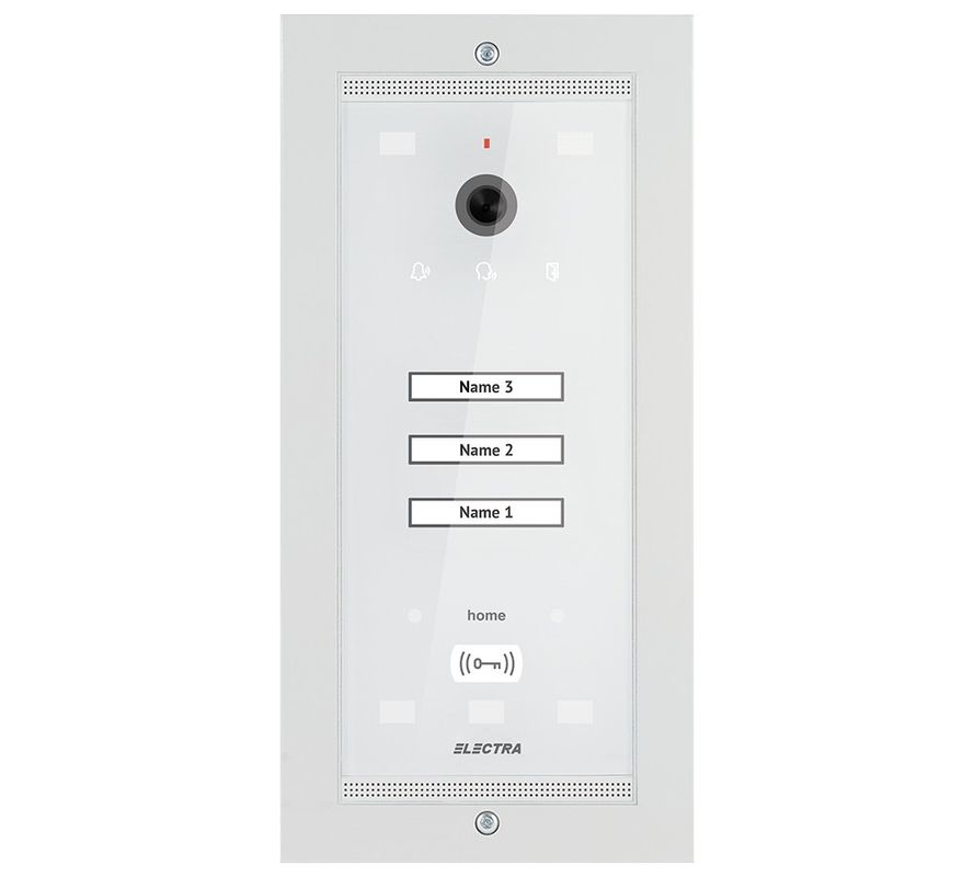 Post de exterior pentru Videointerfon Electra, 3 familii, incastrat, seria Home, Alb, VPM.03F03.ELWH4