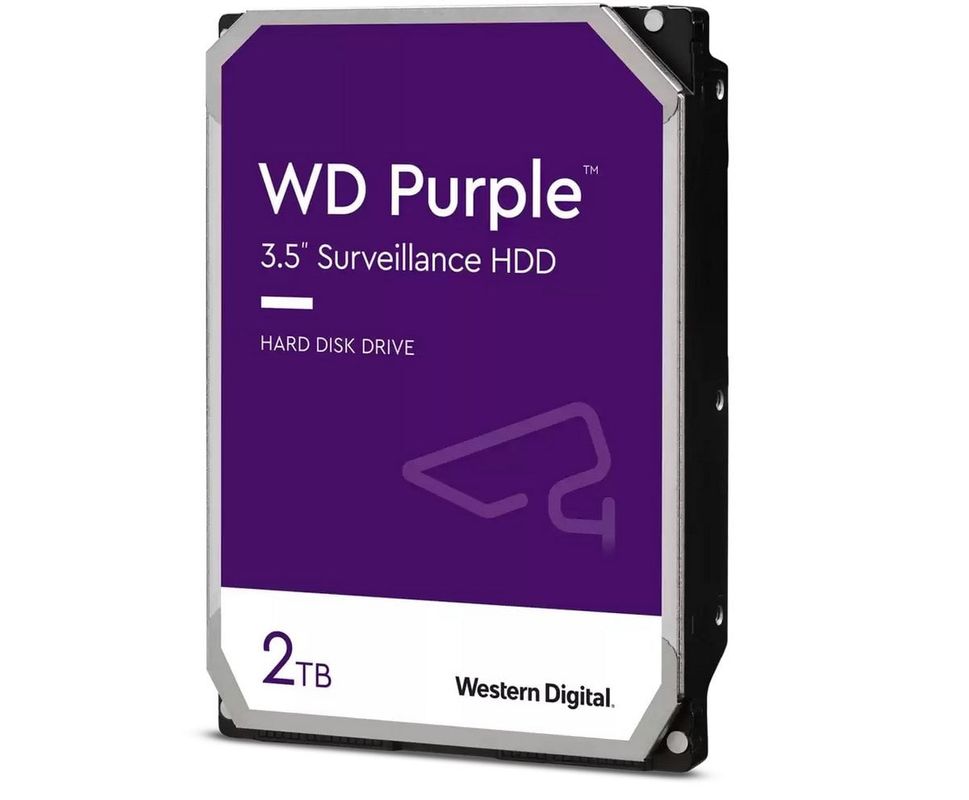 Hard Disk Western Digital, 2 TB (Tera Bytes), Purple, special pentru supraveghere, 3.5", SATA, WD22PURZ