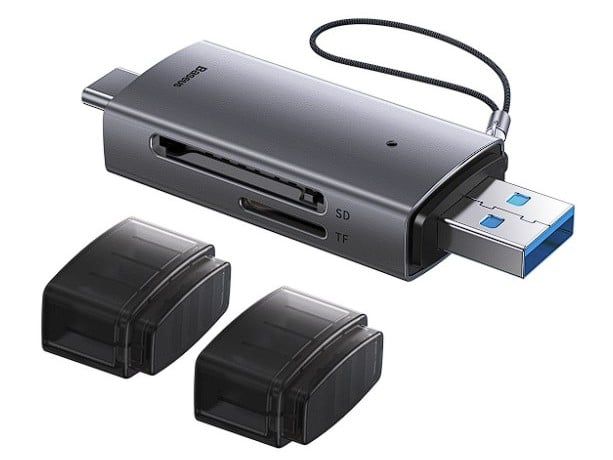 Cititor de carduri cu USB 3.0/ Type C, scrie/citeste SD, microSD pana la 512GB, viteza 480Mbps, Baseus WKQX060113