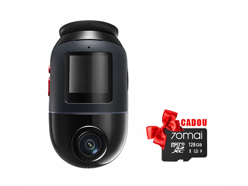 Camera auto 70Mai Dash Cam Omni X800, 4K, unghi de vizualizare 360 grade, Wi-Fi 6, detectare miscare, card 128 GB cadou, X800BK + SD-128G