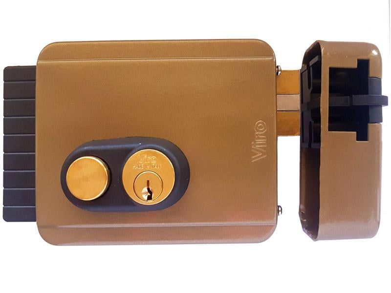 Yala aplicata dreapta VIRO, pentru exterior, cu buton, 12V, include 3 chei de nickel VIRO-V05D