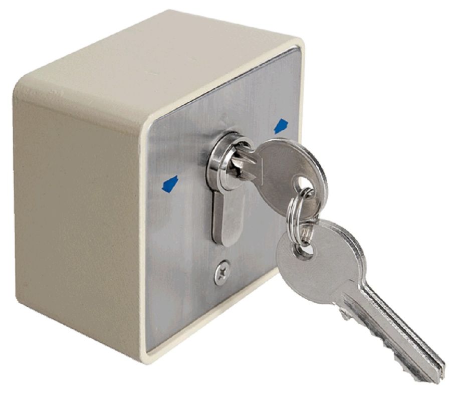 Buton aplicabil cu cheie, sistem revenire automata, contact de tip NO si NC, 16A 240V, pentru interior, YKS-803D1