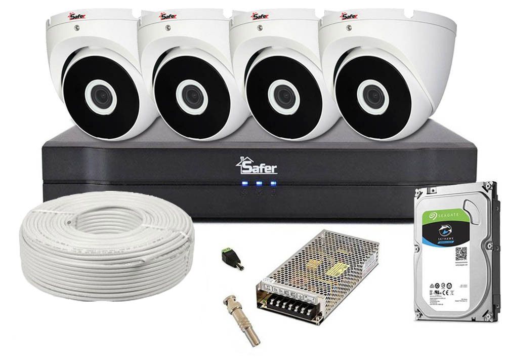 Kit complet 4 camere interior Full HD, cu accesorii incluse si Hard Disk, KIT4INT2MPACC