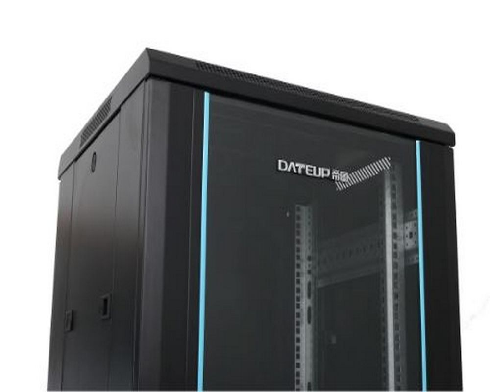 Rack 42U, 600×800, montare pe podea, neasamblat, negru, usa din