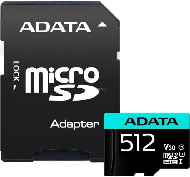 Micro SD 512GB Clasa 10 ADATA UHS-I U3 cu adaptor - A2t.ro