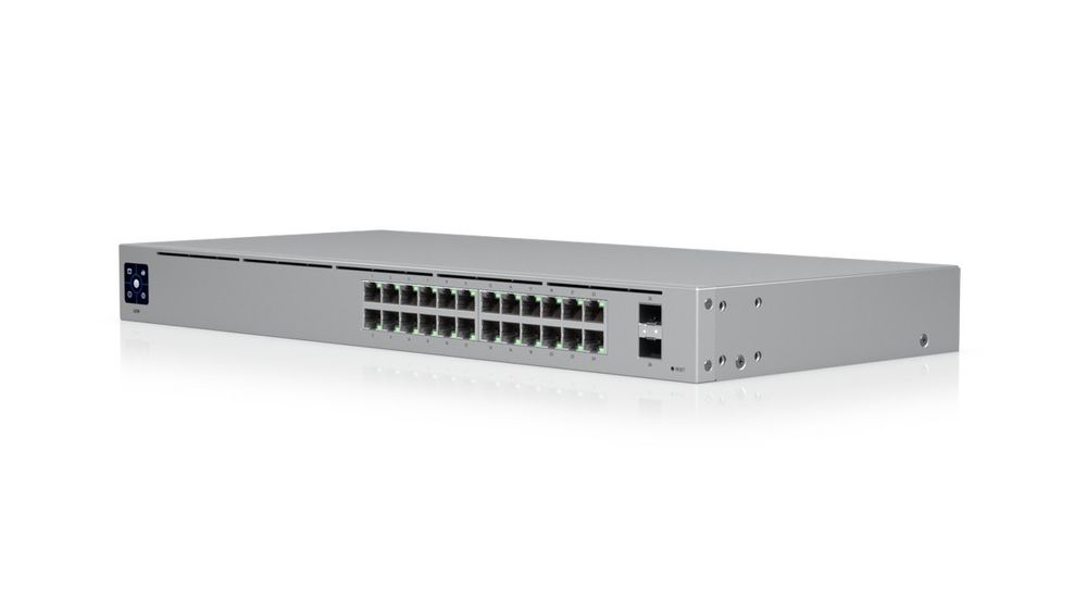 Switch Ubiquiti UniFi, 24 porturi Gigabit, 2 SFP, Layer 2, managed