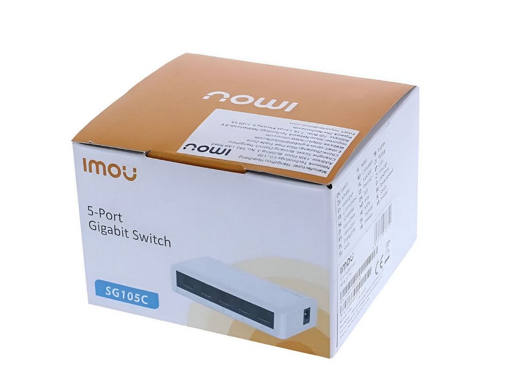 Switch IMOU cu 5 porturi Gigabit, Plug and Play, Indicator LED
