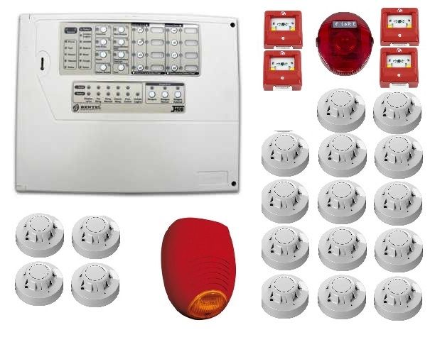 KIT ANTIINCENDIU CONVENTIONAL 18 Senzori cu sirena si buton